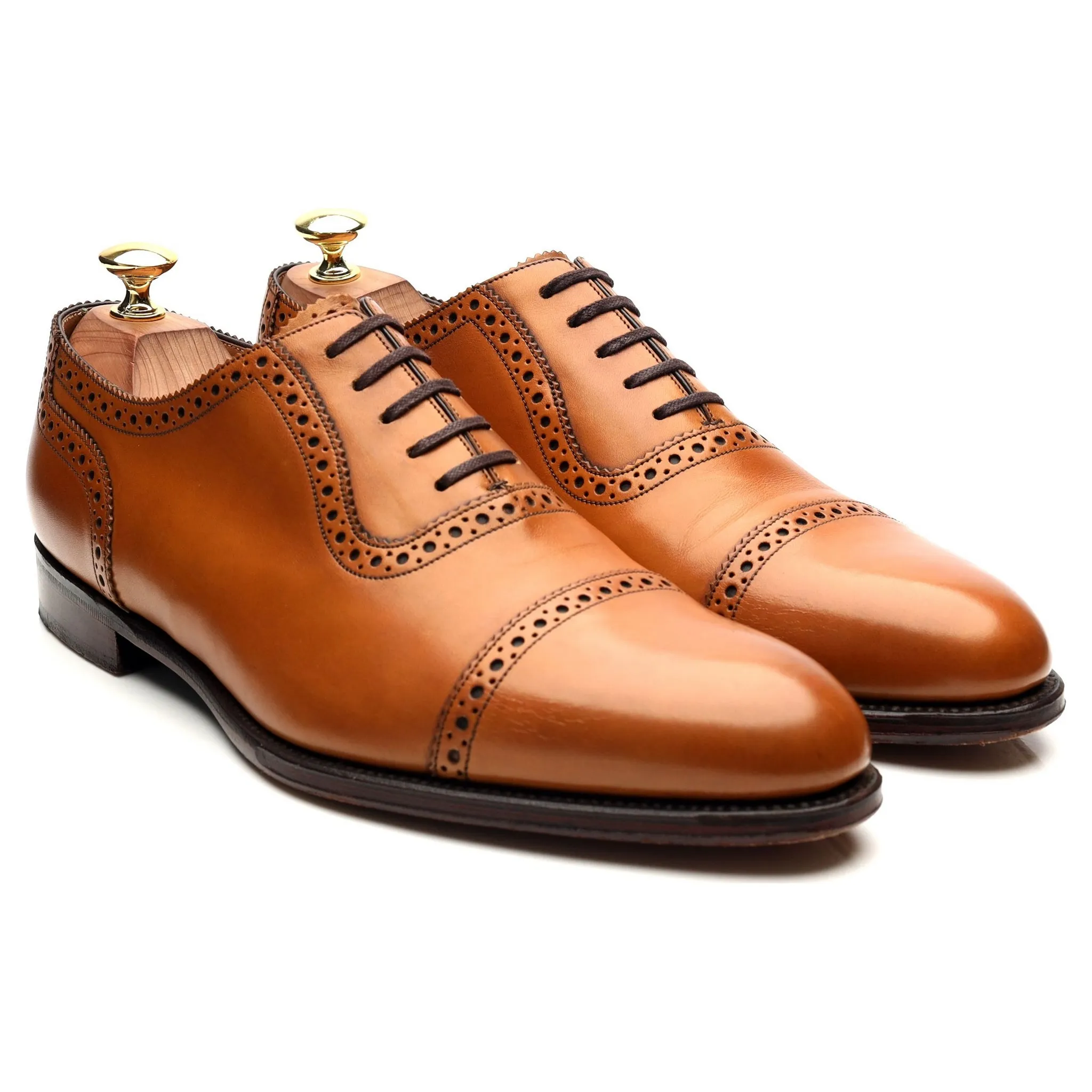 1880 Export Grade 'Trinity' Tan Brown Leather Oxford Brogues UK 8.5 F
