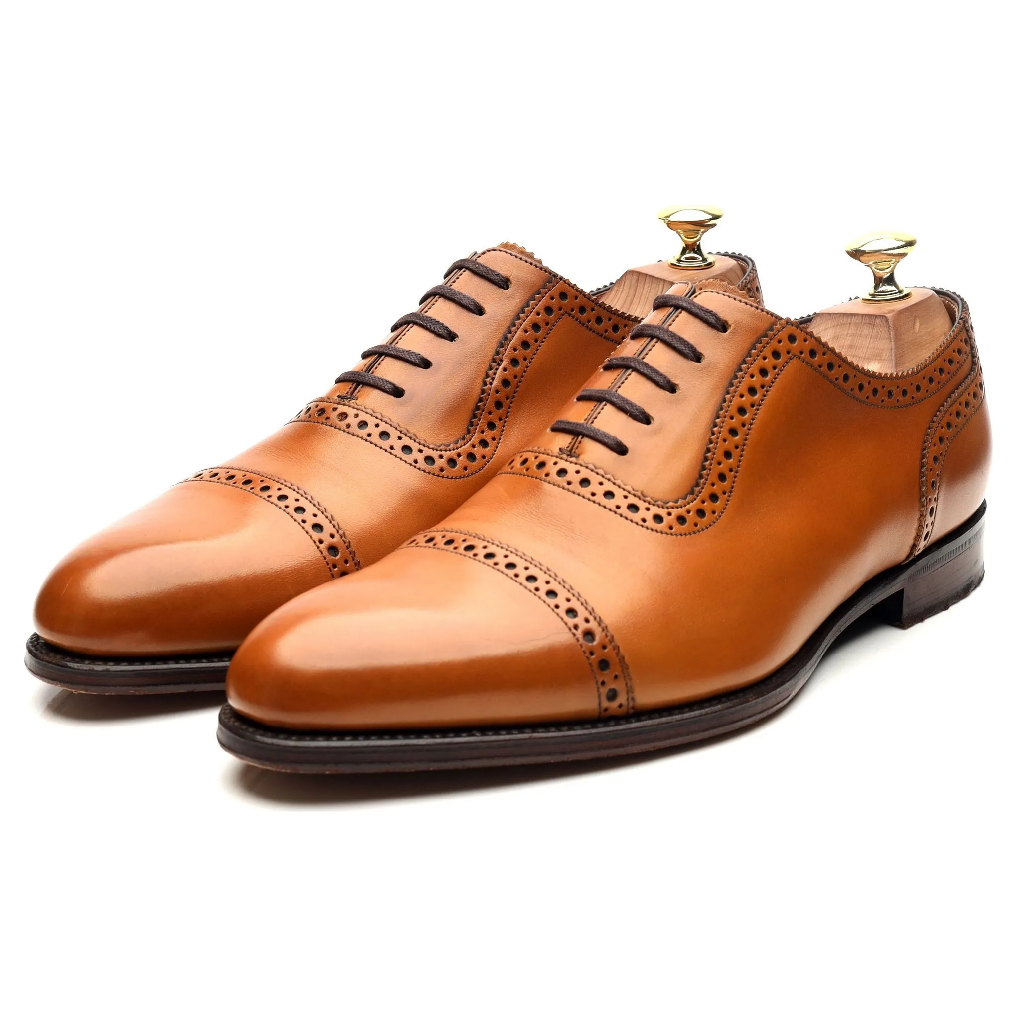 1880 Export Grade 'Trinity' Tan Brown Leather Oxford Brogues UK 8.5 F