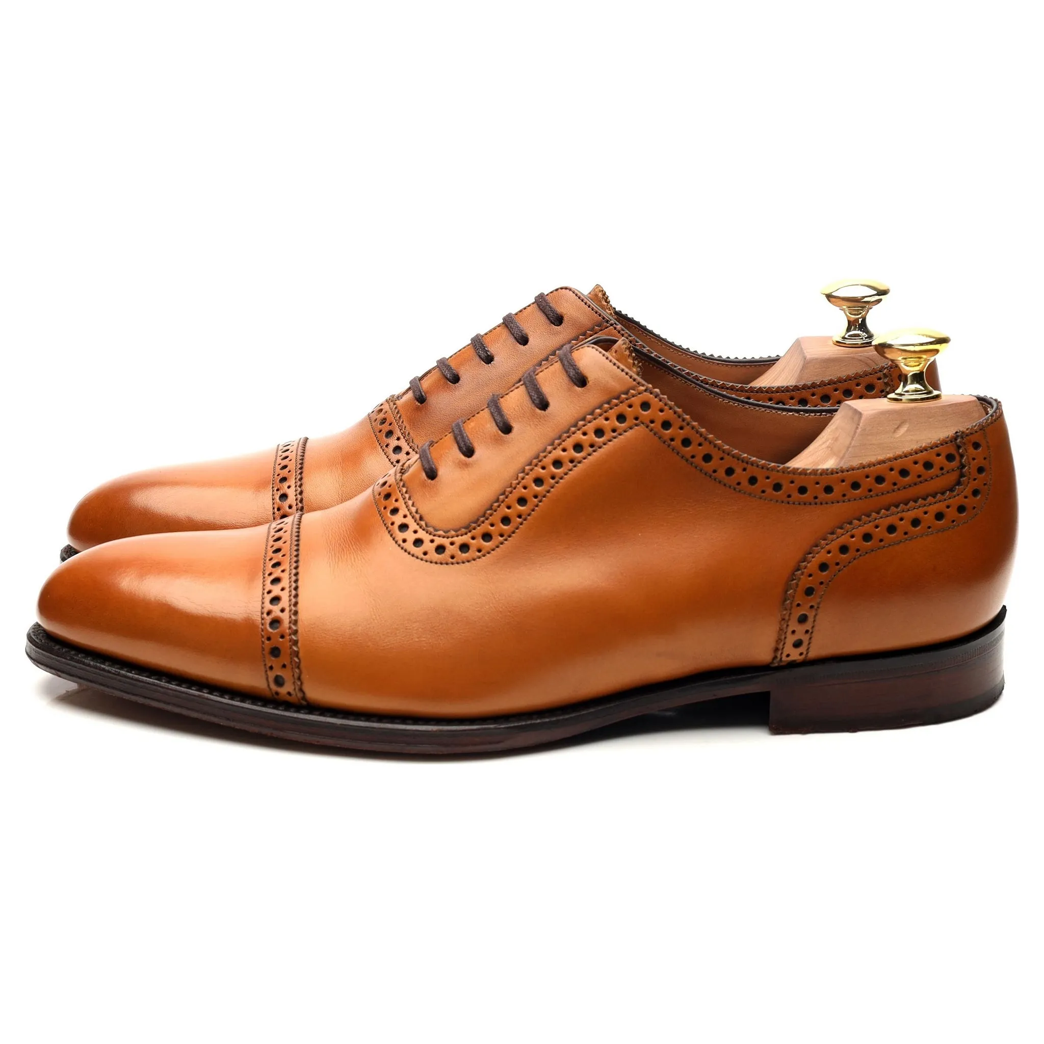1880 Export Grade 'Trinity' Tan Brown Leather Oxford Brogues UK 8.5 F