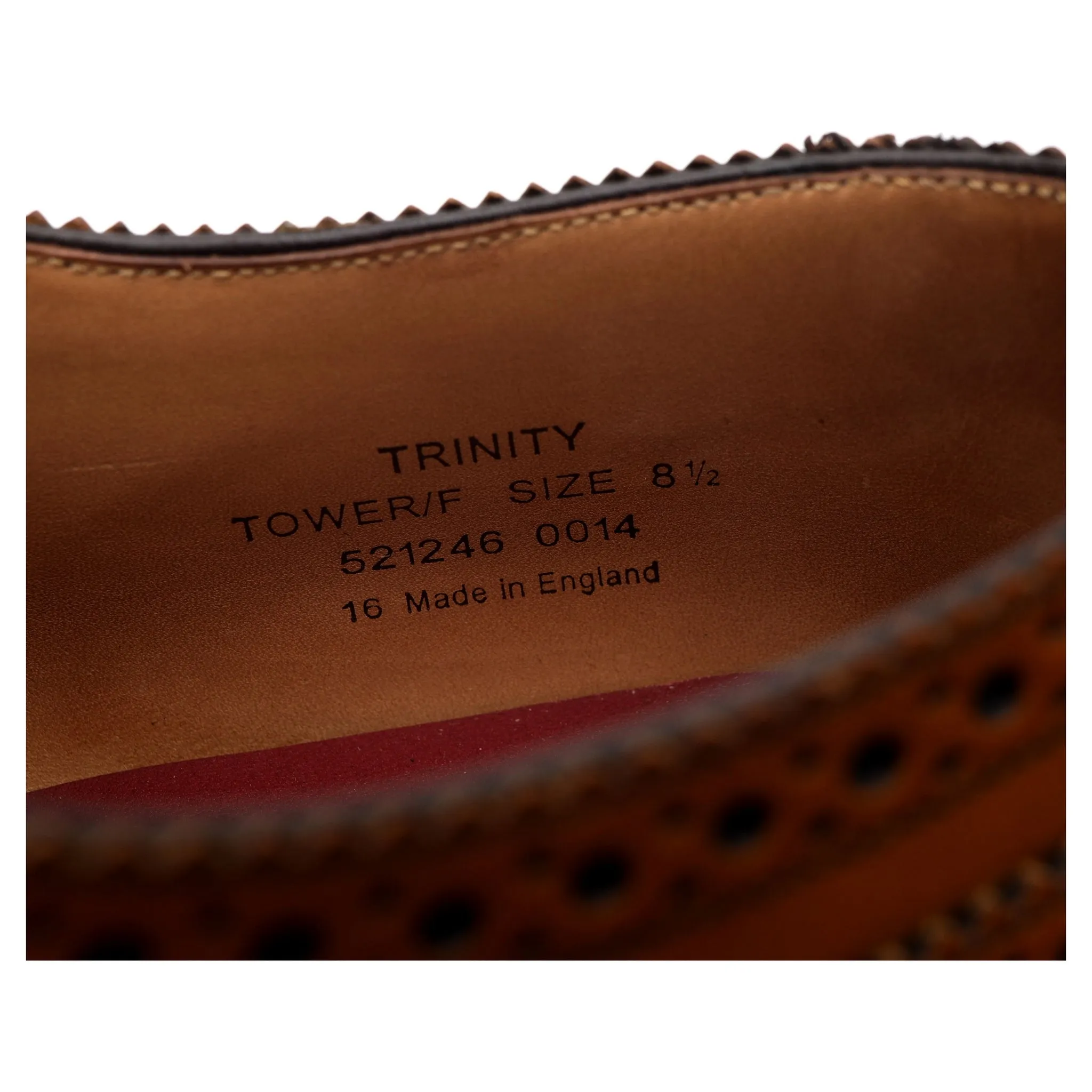 1880 Export Grade 'Trinity' Tan Brown Leather Oxford Brogues UK 8.5 F