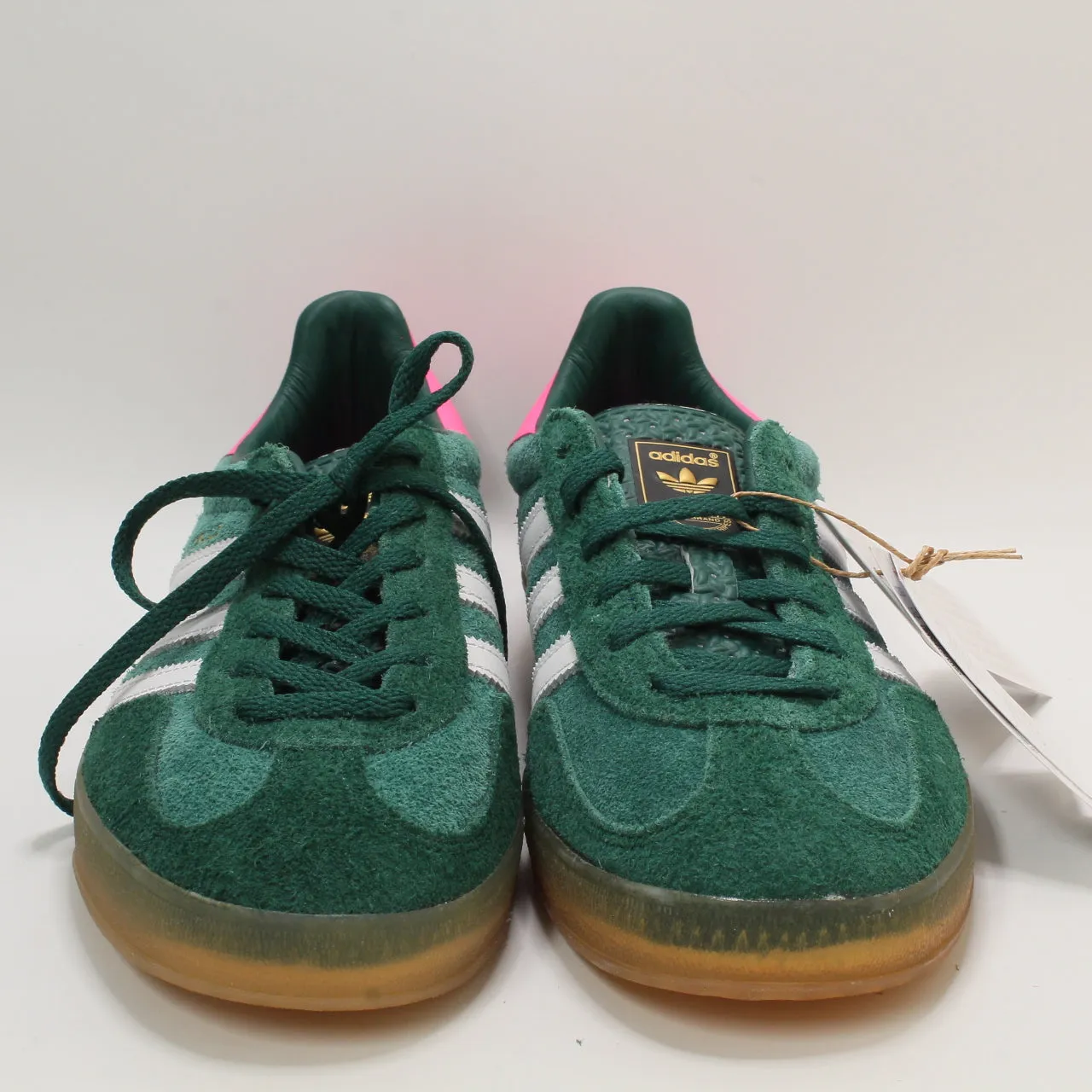 adidas Gazelle Indoor Collegiate Green White Lucid Pink Uk Size 5