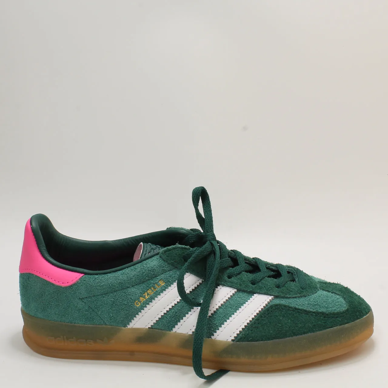 adidas Gazelle Indoor Collegiate Green White Lucid Pink Uk Size 5