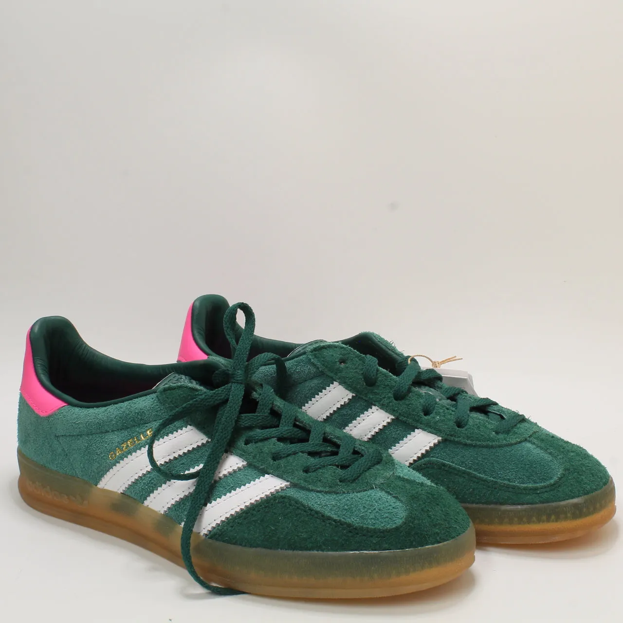 adidas Gazelle Indoor Collegiate Green White Lucid Pink Uk Size 5