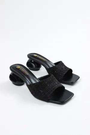 Aimeigao - Women's Knitted Block Mules - Black