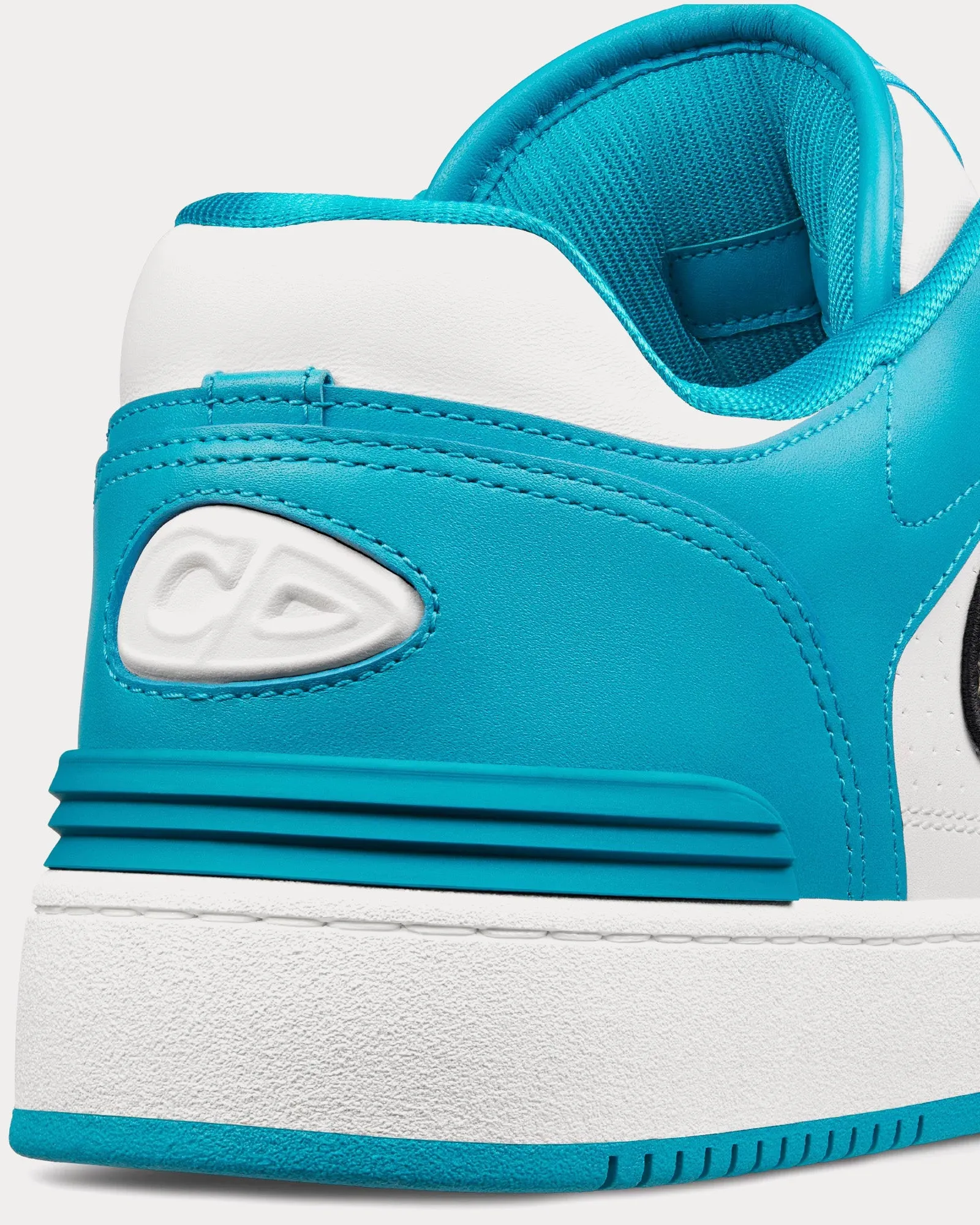 B57 Blue and White Smooth Calfskin with Beige and Black Dior Oblique Jacquard Low Top Sneakers