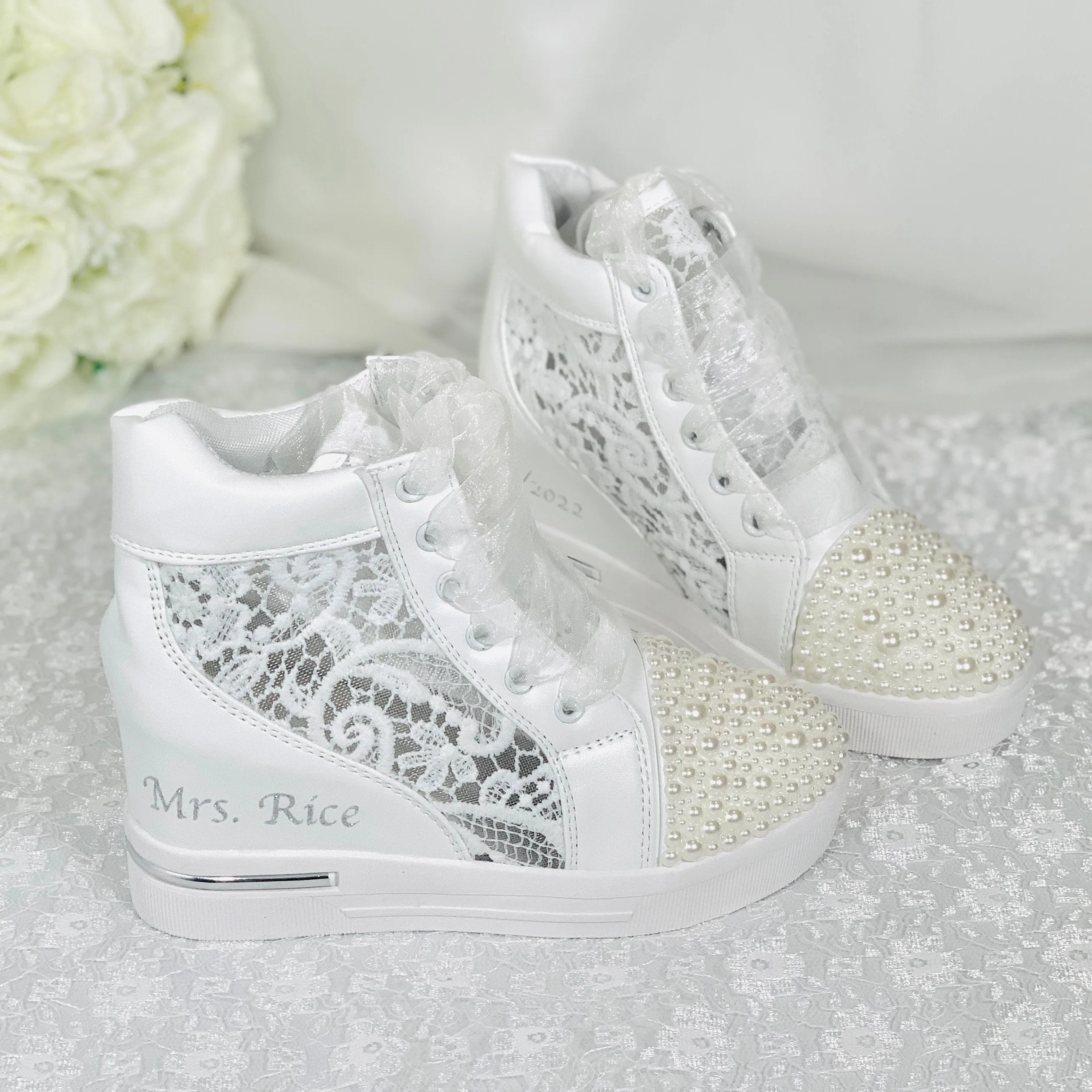 Bridal Wedge Trainers / Sneakers