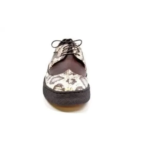 British Walkers Wingtip Low Cut Men's Brown Snake Leather