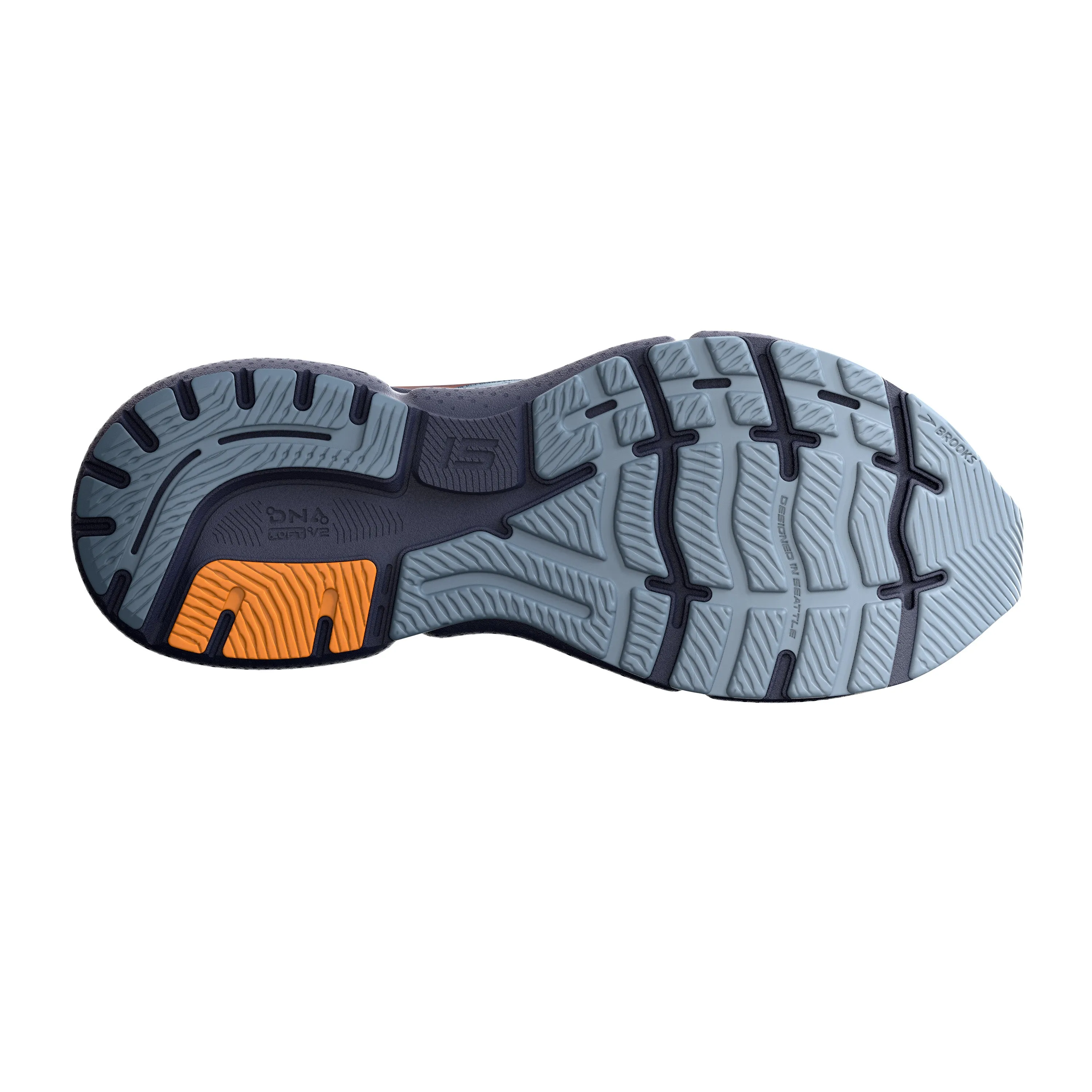 Brooks Mens Ghost 15 Wide- Flinstone/Peacoat/Oak (1103932E025)