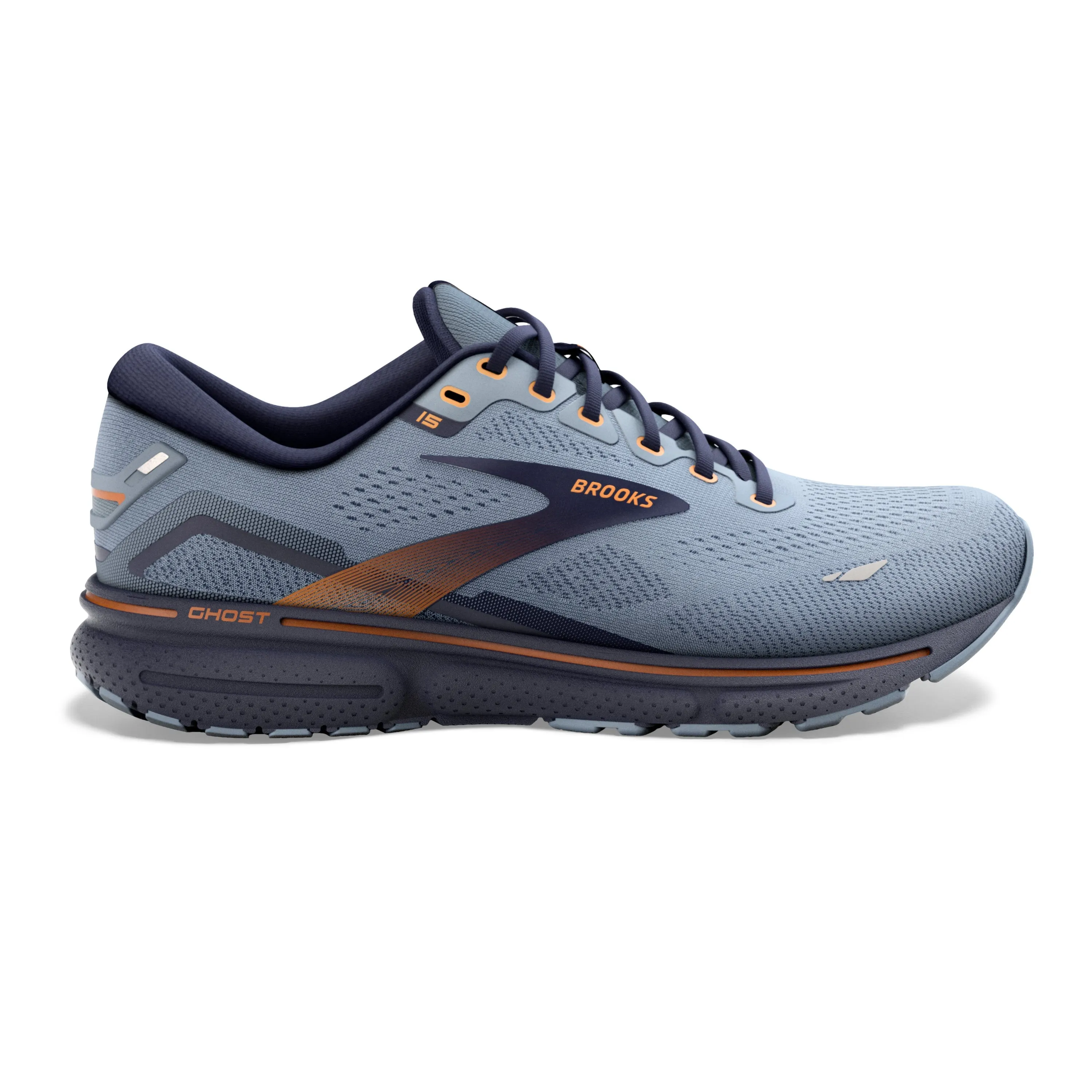 Brooks Mens Ghost 15 Wide- Flinstone/Peacoat/Oak (1103932E025)