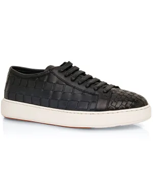 Byam Woven Leather Sneaker in Dark Navy