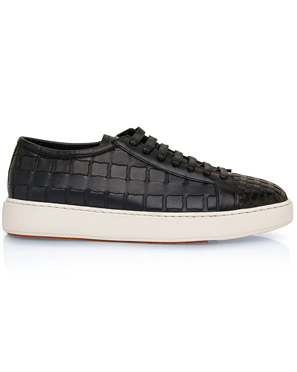 Byam Woven Leather Sneaker in Dark Navy