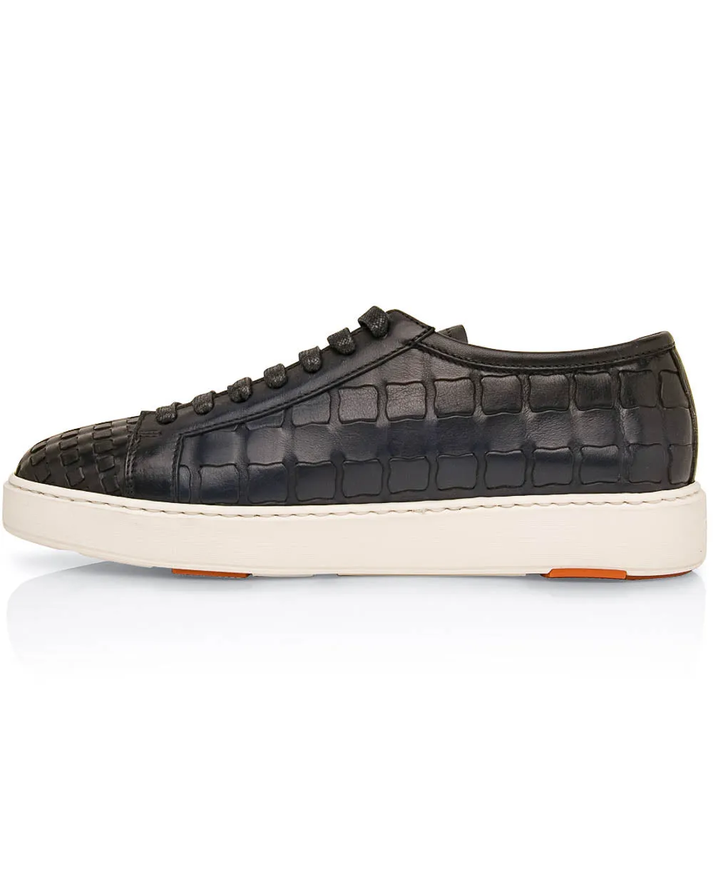 Byam Woven Leather Sneaker in Dark Navy