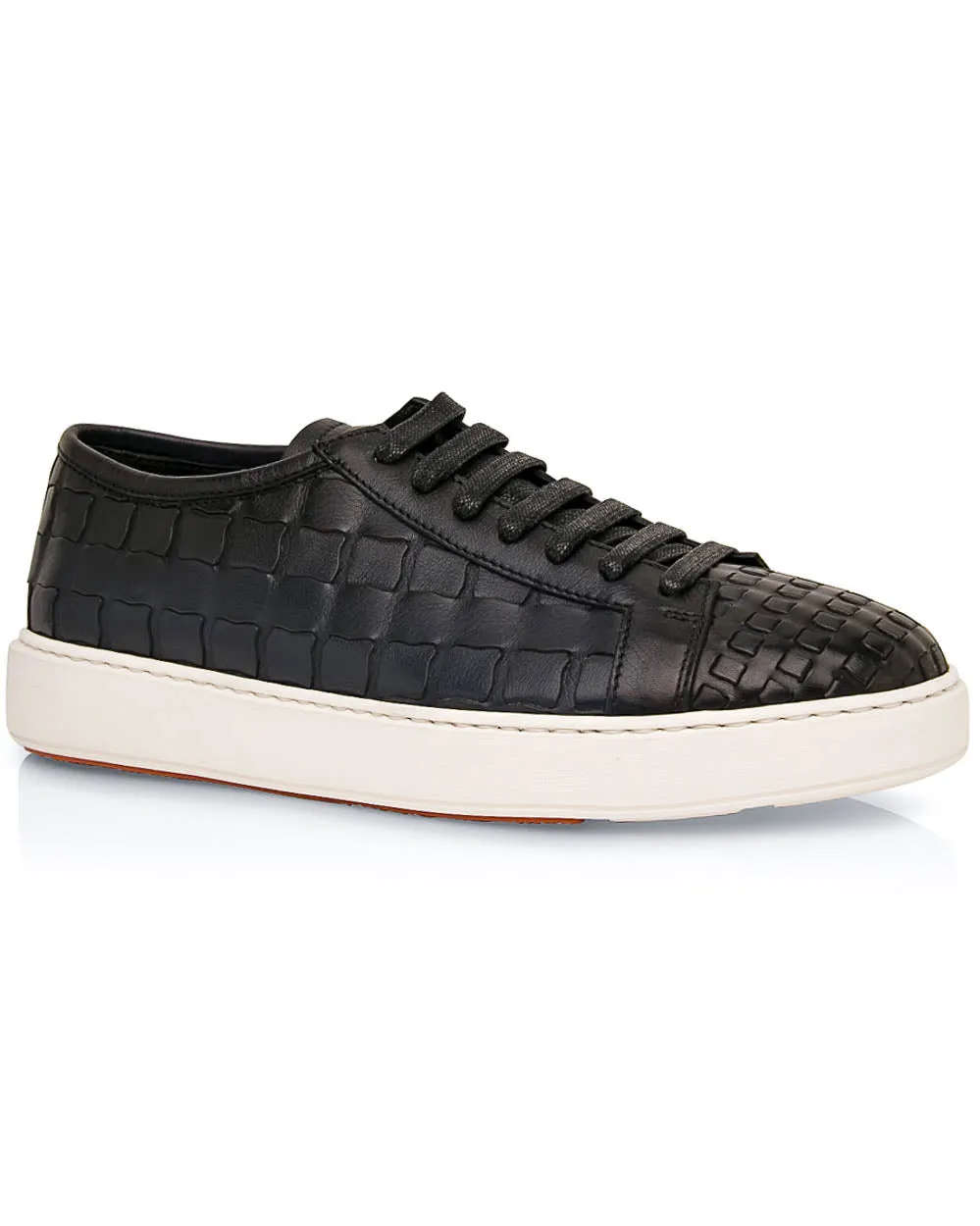 Byam Woven Leather Sneaker in Dark Navy