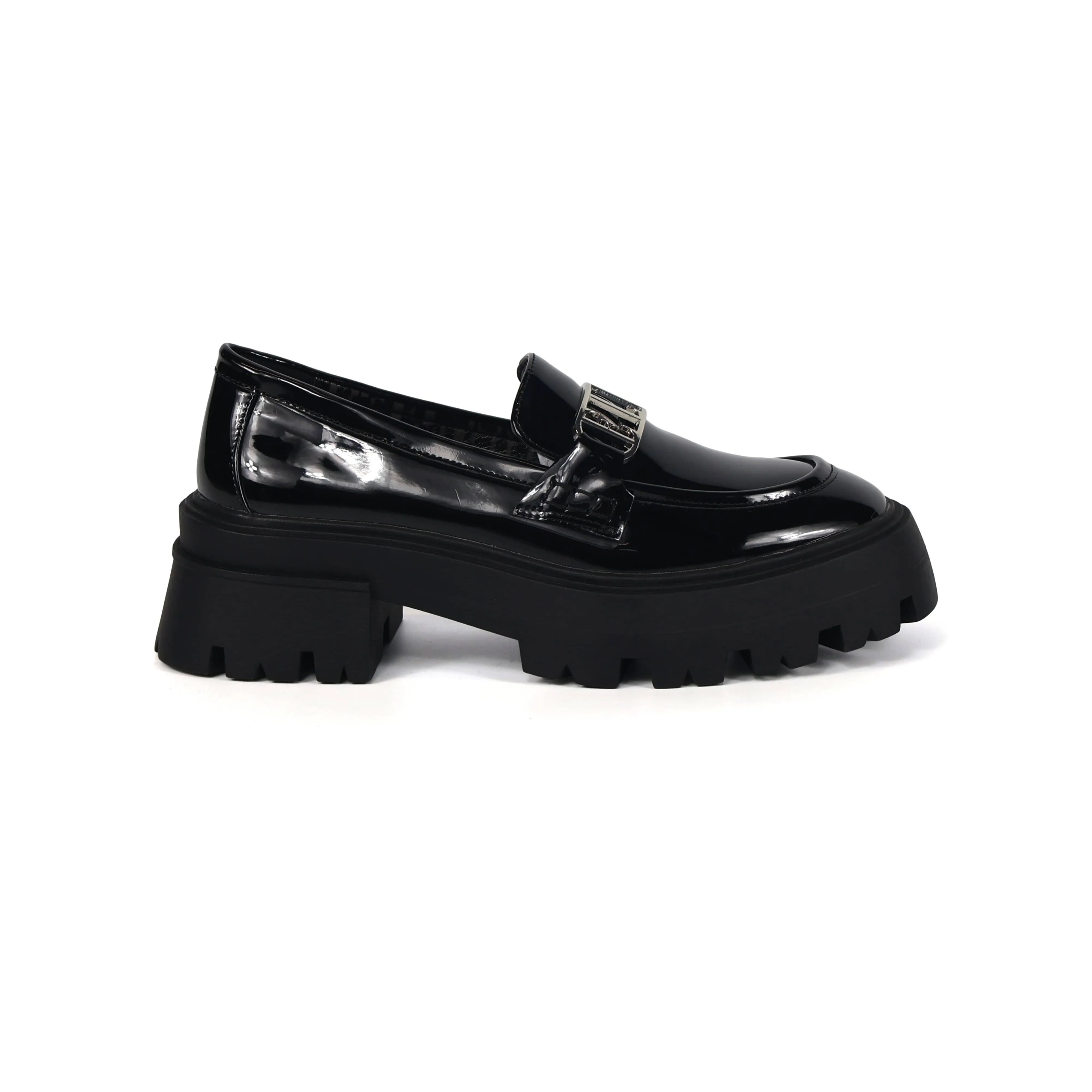 Clara Comfy Fit Classic Faux Leather Loafer in Black