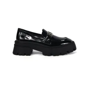 Clara Comfy Fit Classic Faux Leather Loafer in Black
