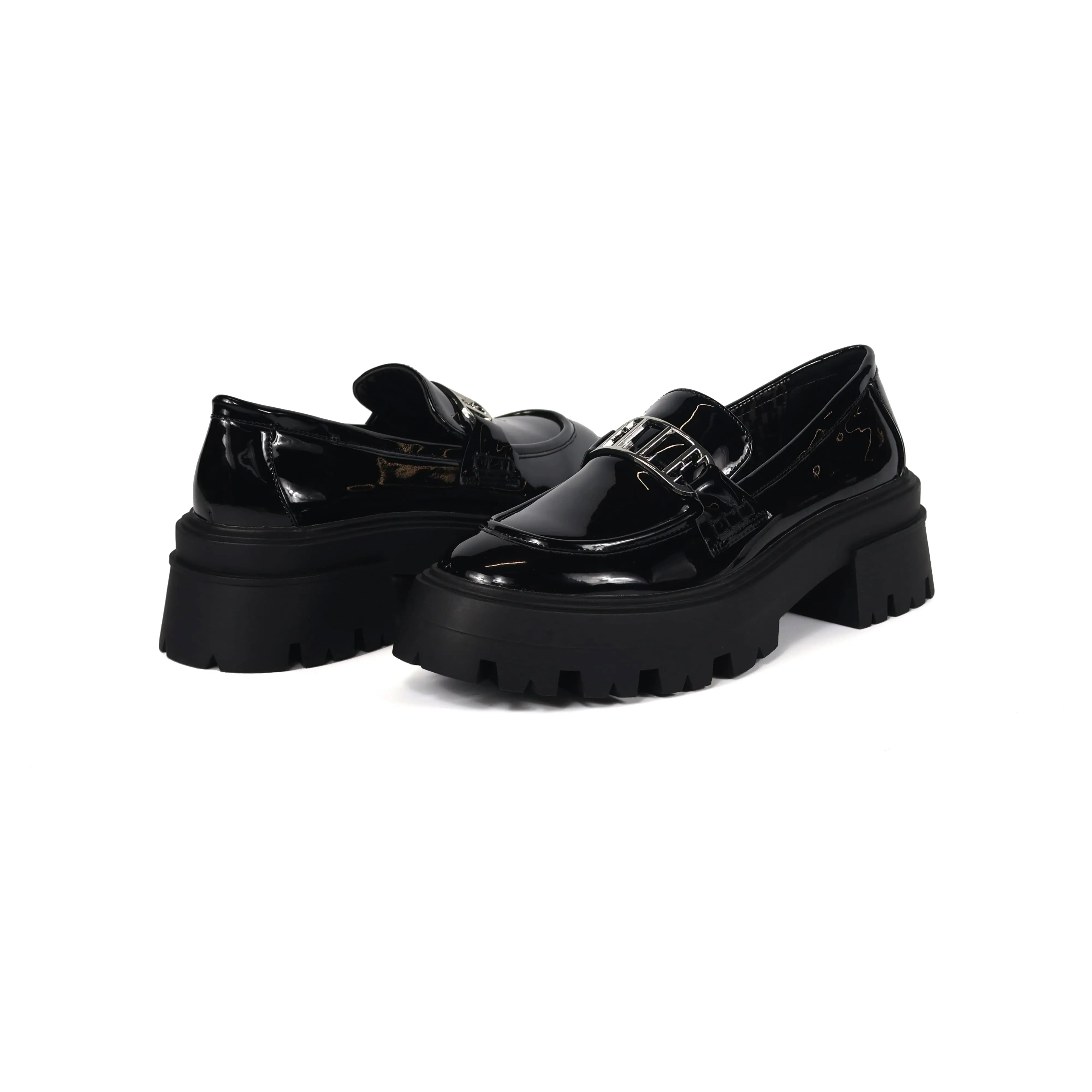 Clara Comfy Fit Classic Faux Leather Loafer in Black