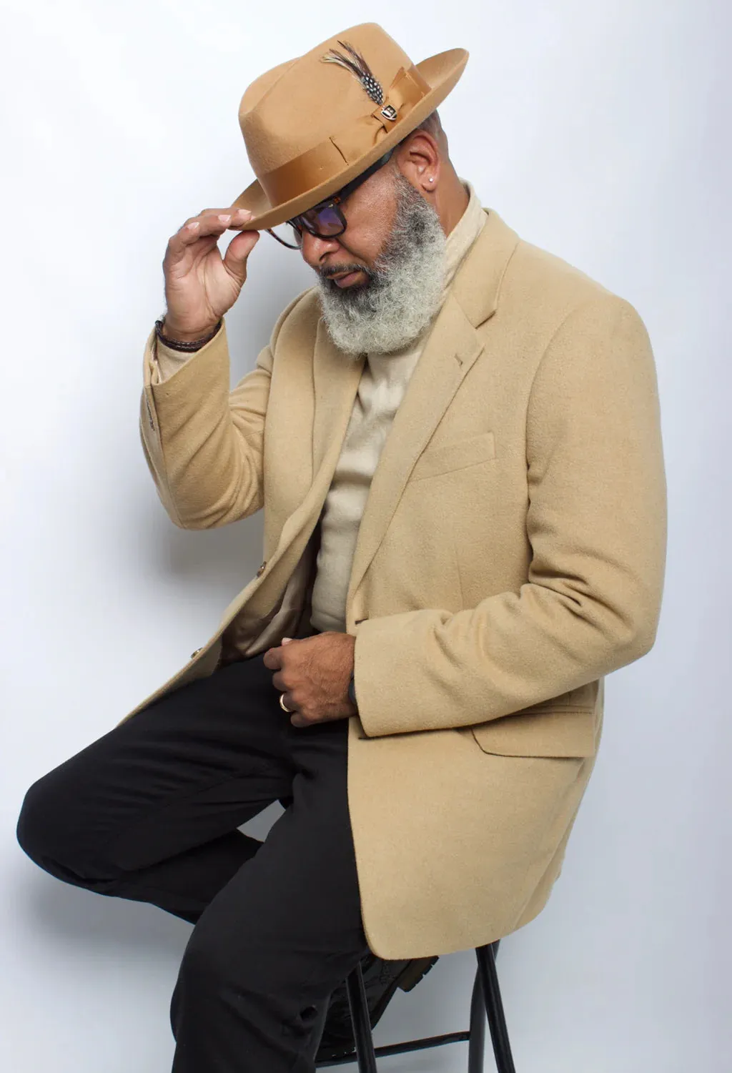 Cognac Men's Wool Winter Fedora Hat Fabio Collection by Bruno Capelo