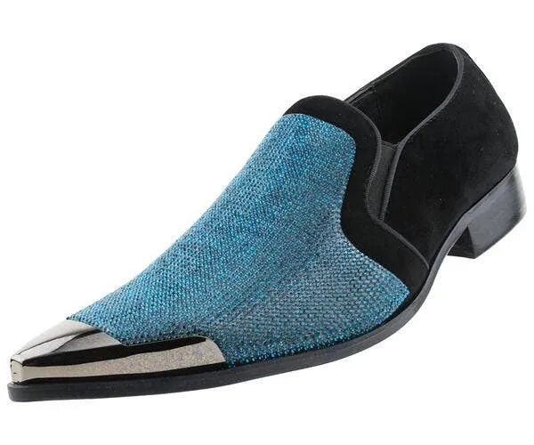 Dezzy Men's Turquoise Sparkling Dress Shoes - Size 10