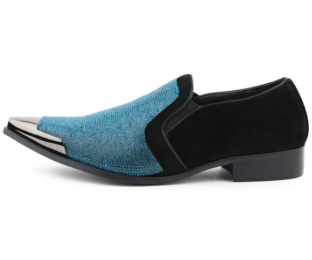 Dezzy Men's Turquoise Sparkling Dress Shoes - Size 10