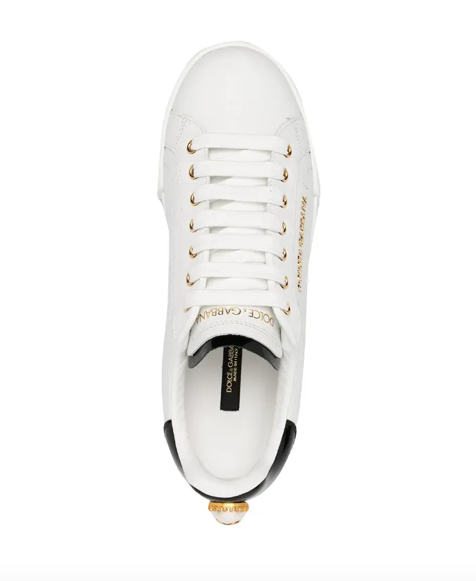 Dolce & Gabbana calfskin nappa Portofino sneakers with lettering