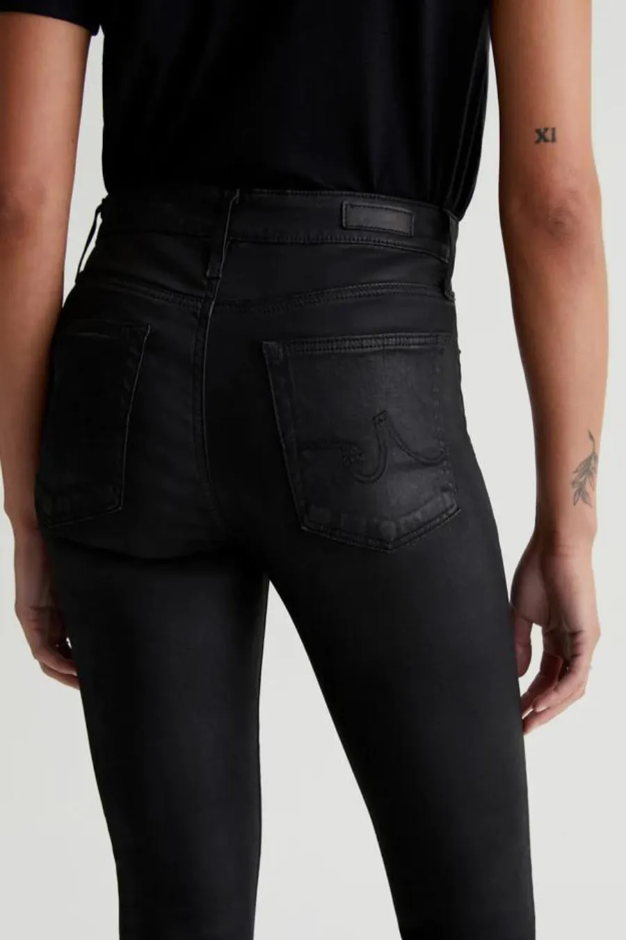 Farrah Skinny Ankle Leatherette Super Black