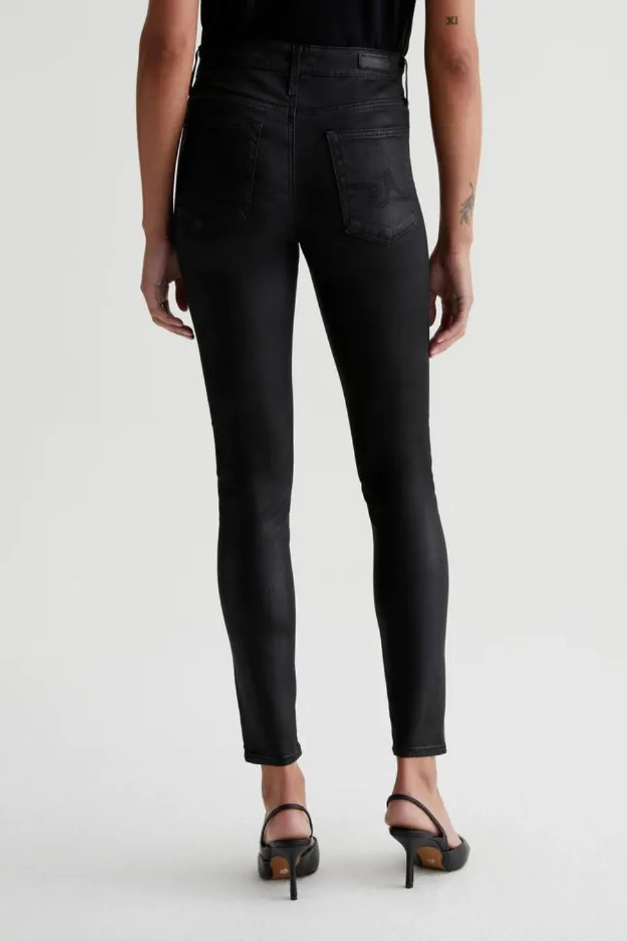 Farrah Skinny Ankle Leatherette Super Black