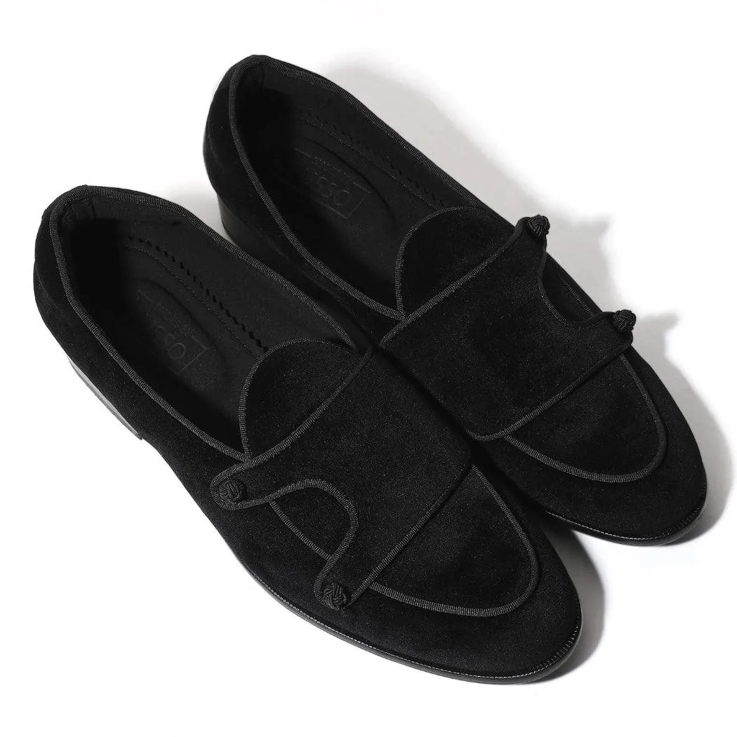 Frederick - Black Velvet Double Monk