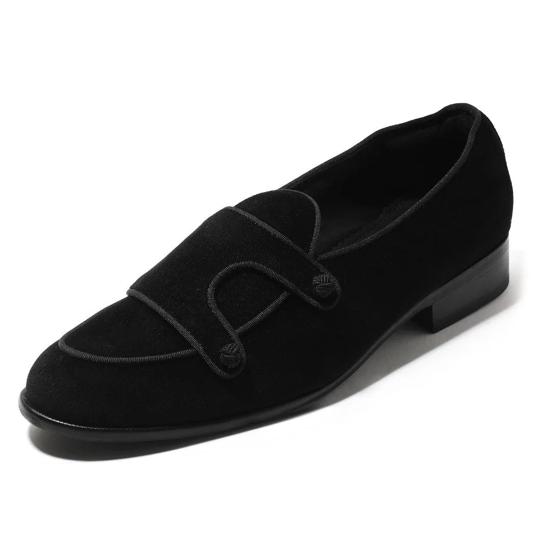 Frederick - Black Velvet Double Monk