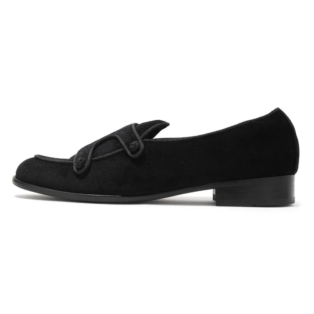 Frederick - Black Velvet Double Monk