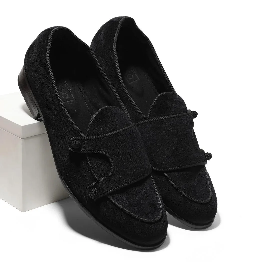 Frederick - Black Velvet Double Monk