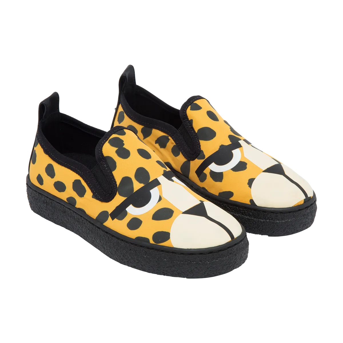 KID CHEETAH DOTS CANVAS TRAINERS,ORANGE