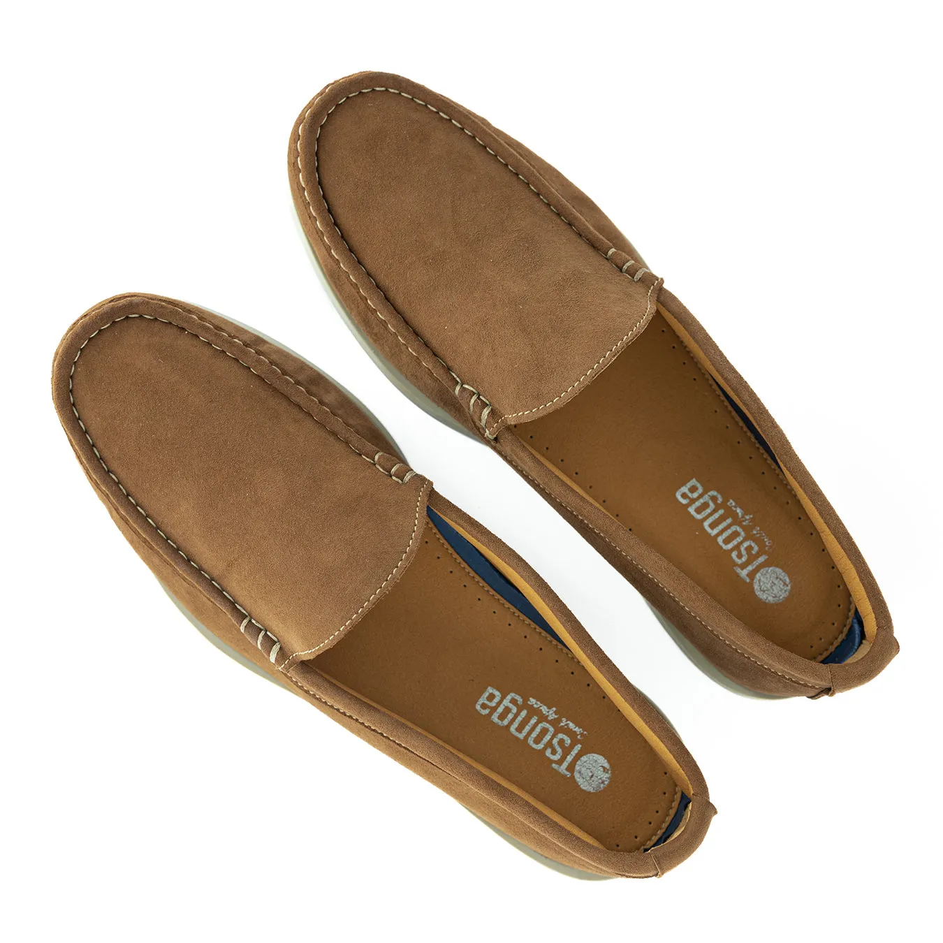 Kinshasa : Mens Leather Moccasin in Donkey London Velutto