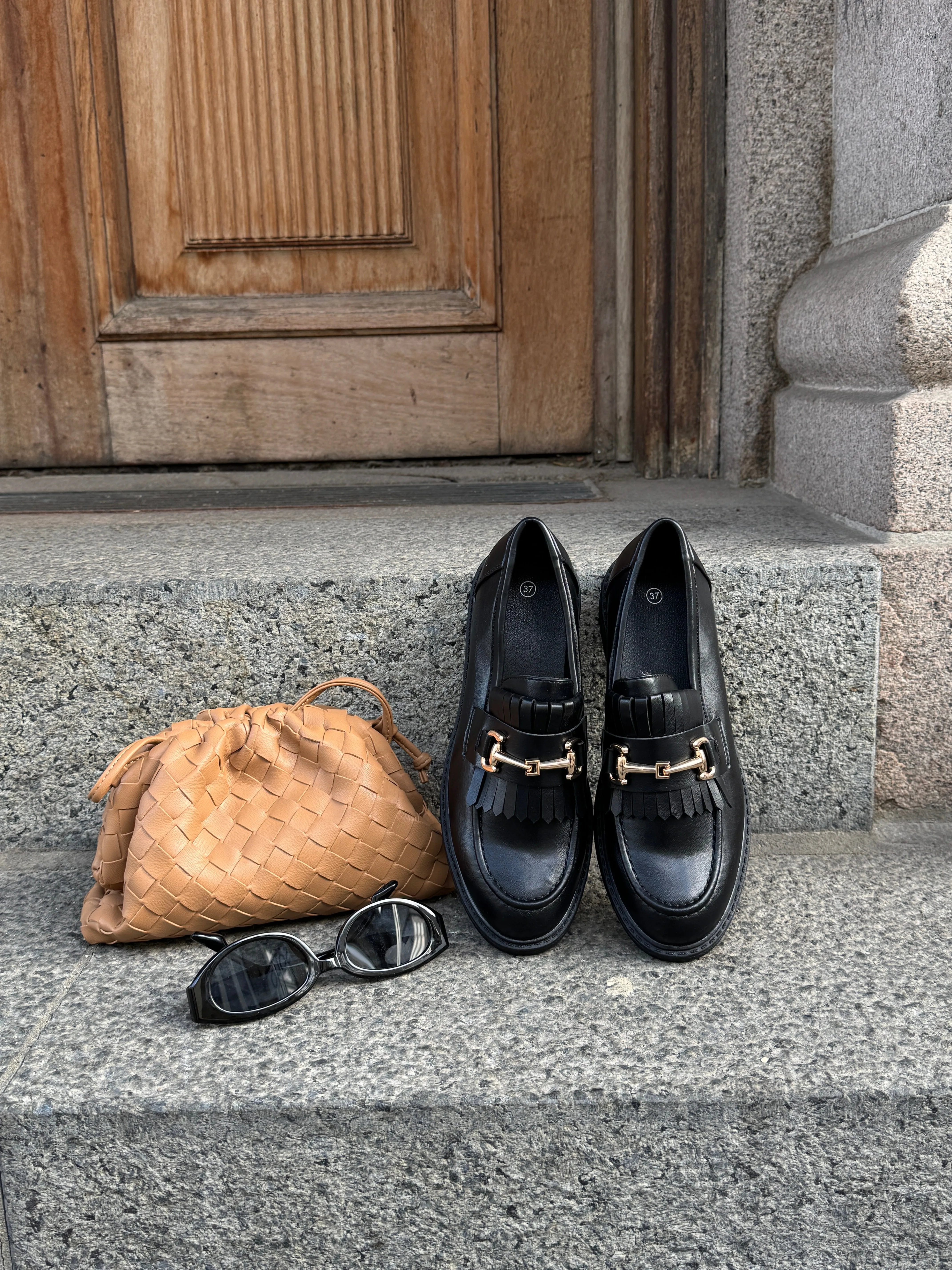 Lauren Fringe Loafers - Black