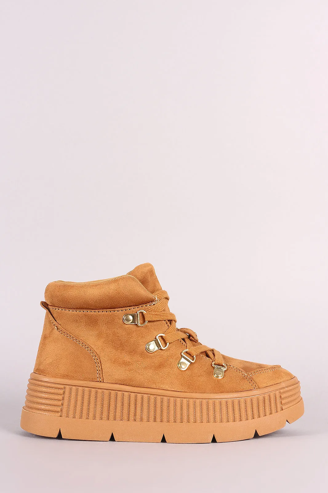 Liliana Suede Lace Up Creeper High Top Flatform Sneaker