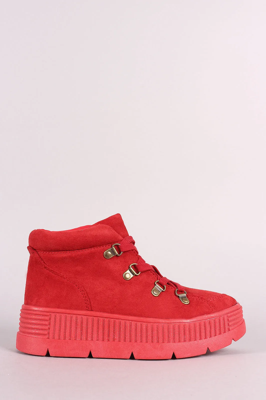 Liliana Suede Lace Up Creeper High Top Flatform Sneaker