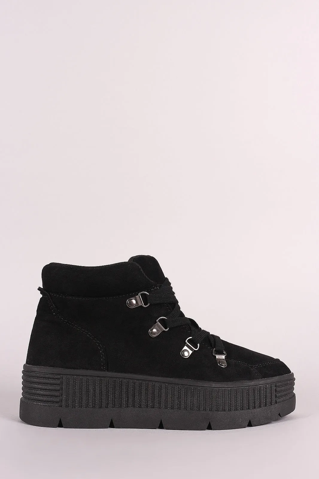 Liliana Suede Lace Up Creeper High Top Flatform Sneaker
