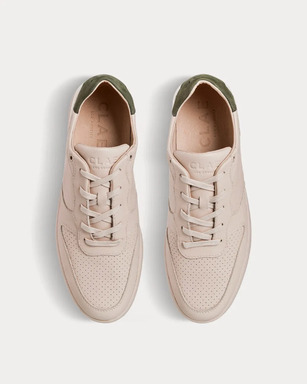 Malone Smoke Leather Olive Low Top Sneakers