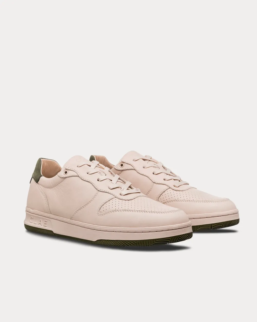 Malone Smoke Leather Olive Low Top Sneakers