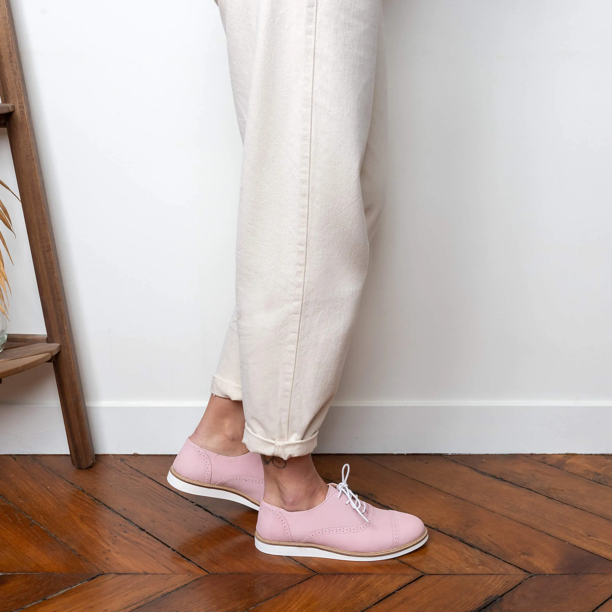 Miss Gummy - Derbies Roses en Cuir