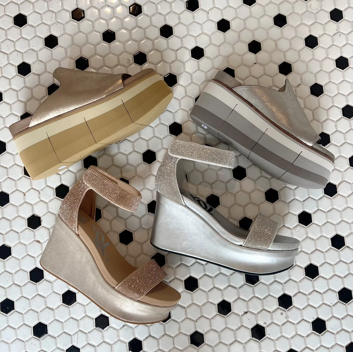 NAKED FEET - FLOW in SILVER Platform Sandals