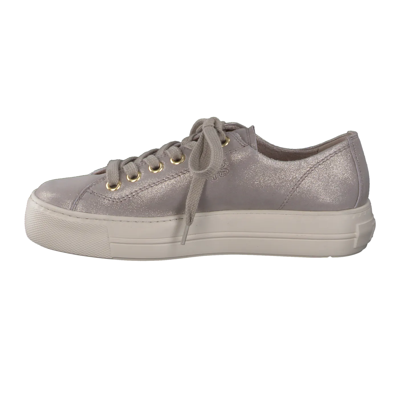 PAUL GREEN Taupe Metallic Leather Trainer 4790
