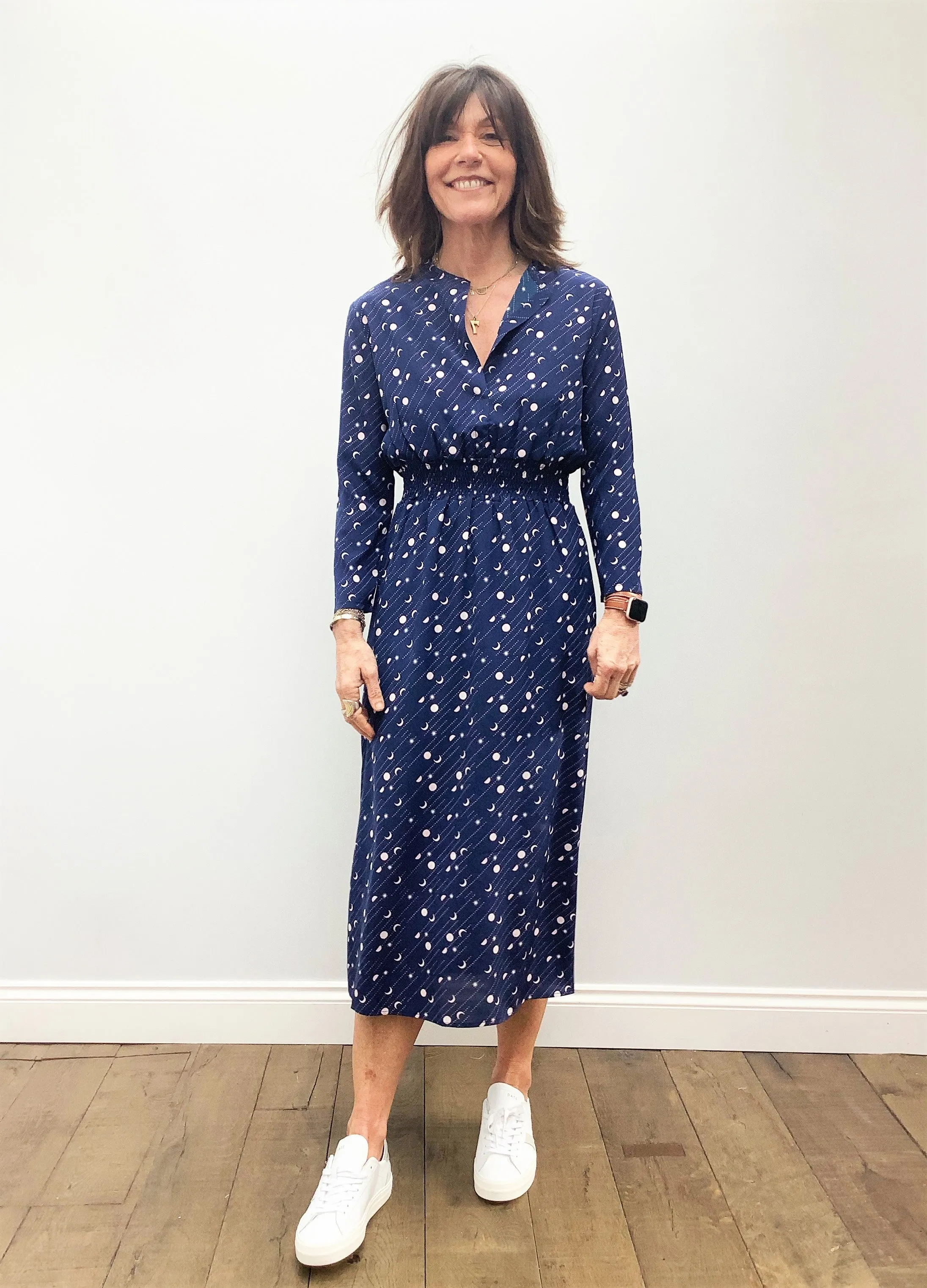 PPL Tiffany Dress in Magic Moons 02 in Midnight Blue
