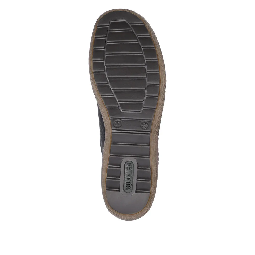 Remonte R1402-07 Ladies Black Water Resistant Zip & Lace Shoes