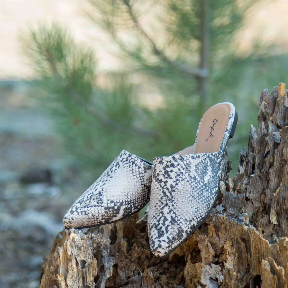 Snake Print Mules