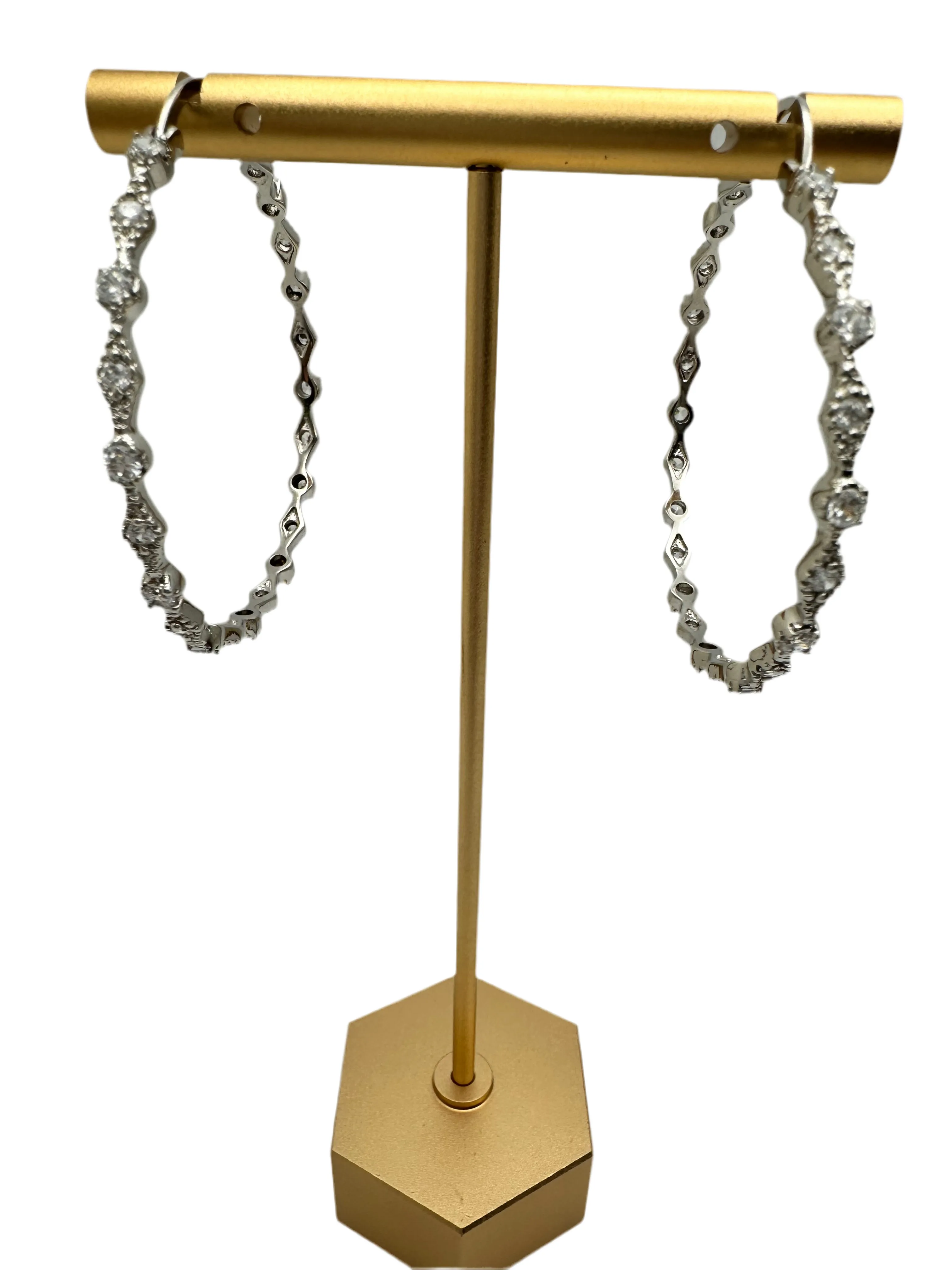 Stylish CZ Hoops