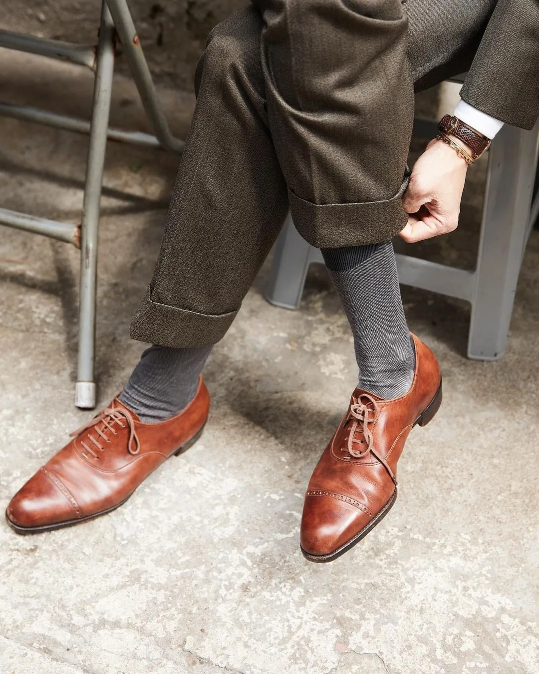 Tan Leather Rowena Brogue Toecap Oxfords - Formal Shoes - SS23
