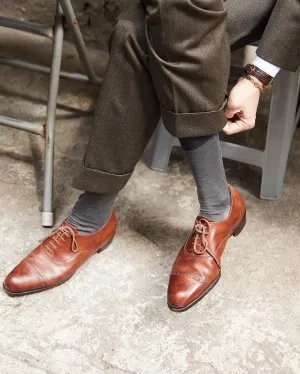 Tan Leather Rowena Brogue Toecap Oxfords - Formal Shoes - SS23