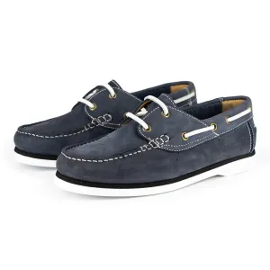 Uhlamvu : Ladies Leather Boat Shoe in Marine Nubuck