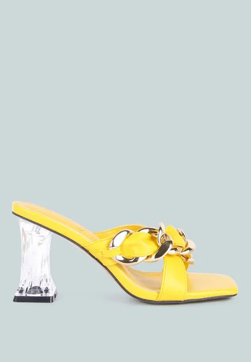 Wandy Luxe Chain-Link Embellished Sandals  Stylish Comfort Redefined