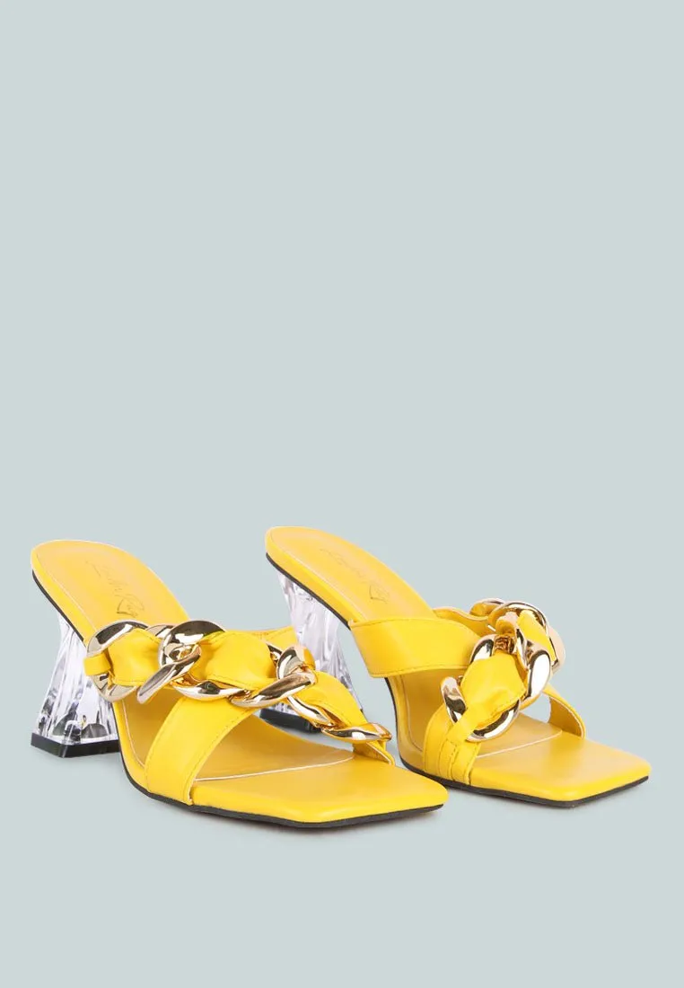 Wandy Luxe Chain-Link Embellished Sandals  Stylish Comfort Redefined